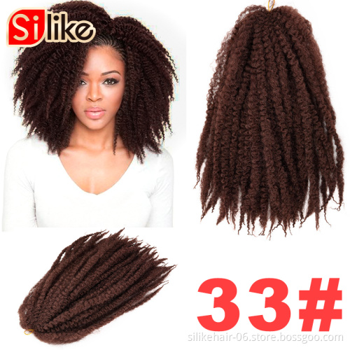 Afro Kinky Curly Soft Crochet Twist Hair Braids Marley Mambo Hair 18inch Marley Twist Crochet Braid Hair Soft Cheap Synthetic
